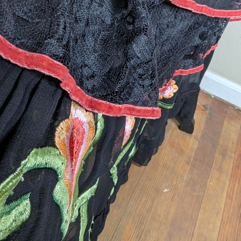 Vintage collection black tiered skirt Small - Picture 6 of 8